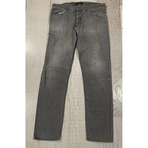 Theory Men's Raffi Slim Fit Jeans 34X31 Gray Wash Button Fly Denim USA